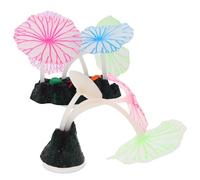 SEWOART 2 Piezas Decoración de Medusas de Silicona Brillantes y Hongos para Acuarios Ornamentación Subacuática y Realista para de Peces