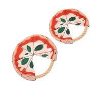 SEWOART 2 Piezas Pet Flying Disc Toy Cotton Rope Pizza Shape Chew Toy For Dog Training Outdoor Interactive Tossing Disc For Puppies and Adult Dogs
