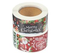 SEWOART 2 Rollos Pegatinas de Sellado, Calcomanías Autoadhesivas Navideñas, Etiquetas Adhesivas para Cajas y Bolsas de Papel, 2 Rollos, para Embalaje de Navidad, Adultos