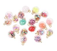 SEWOART 20 Piezas Dijes de Bolas de Cristal Redondas para Bricolaje Colgantes de Vidrio Resistentes Accesorios para Collares y Pulseras Charms Artesanales para Manualidades