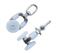 SEWOART 20 Piezas Poleas para Riel de Cortina Ruedas Dobles de Aleación Deslizadores Silenciosos para Rieles Rectos y Curvos Accesorios para Cortinas en Ventanas Dormitorios y Oficinas