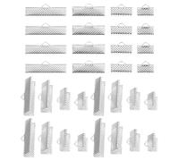 SEWOART 200 Piezas De Accesorios De Cuero Para Bricolaje Cinturones Collares Marcapáginas Pinzas De Presión Abrazaderas Para Hacer Joyas Abrazaderas De Cinta Extremos De