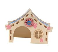 SEWOART 2piezas Casa De Madera para Hámster Juguetes De Villa Juguetes De Ejercicio para Mascotas