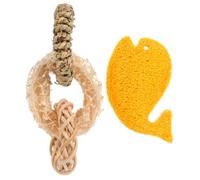 SEWOART 2piezas Juguetes Dentición De Mascotas Masticables Naturales De Lufa para Conejos Hámsteres Chinchillas Juguetes De Limpieza Dental para Pequeños Animales