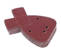 SEWOART 30 Hojas de Papel Lijador Autoadhesivo Triangular Forma de Milano 4 Orificios, Grano 40, Flocado Fino para Lijadora de Palma, Accesorios para Lijadora de Conejos, Uso