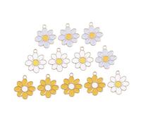 SEWOART 30 Piezas colgante de de aceite de flor reloj de viaje redondo de cuarzo encantos artesanales missangas para bijuteria Collar con colgante encanto de flor Colgantes de joyería