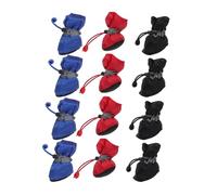 SEWOART 3juegos Botas De Lluvia para Perros Impermeables y Acolchadas Set De Rojo Negro y Azul Protección para Patas Días Lluviosos