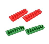 SEWOART 4 Comederos Multifunción para Pájaros y Pollitos, Comedero Profesional De Plástico para Palomas, Capacidad Grande, Colores Rojo y Verde, Uso Jaulas para Aves Pequeñas