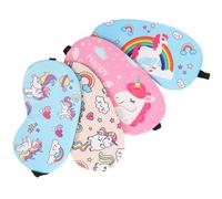 SEWOART 4 piezas Antifaz para Dormir Unicornio Máscara y Cómoda Antifaz Ligero y Portátil para Viajes Oficina y Siestas Diseño de Dibujos Animados Bloqueo de Luz Eficaz