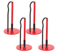 SEWOART 4 Piezas Bolígrafo de Mostrador con Base Adhesiva, 4 Unidades, Tinta Negra 0,5 MM, Cuerpo Plástico Rojo, Bolígrafo de Recepción Seguro con Cadena para Oficina y Banco