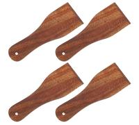 SEWOART 4 Piezas Espátula de Madera Raspadora, Espátula de Cocina para Mantequilla, Crema y Pizza, Resistente al Desgaste, Pequeña, Reutilizable, para Repostería y Barbacoa