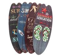 SEWOART 4piezas Carteles De Madera Surf Para Decoración De Pared Con Temática Marina Veraniega Para Sala De Surf Adornos Colgantes Náuticos Para Hogar y Playa