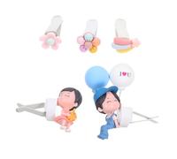 SEWOART 5piezas Clip De Ventilación De Para Coche Adorno Interior De Pareja De Caricatura Decoración De Salida De Aire Fragancia Incluye Accesorios De Globos y Flores Para Hogar y
