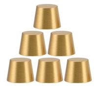 SEWOART 6 Piezas Patas de Latón Cónico para Bases de Madera Soportes Estables para Bandejas Decorativas Tablas de Cortar y Muebles con Tornillos y Arandelas Patas de Repuesto para