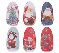 SEWOART 6 Piezas Regalos Tarro de Chocolate Cajas Resistentes para Dulces Navideños Estilo Caja Cuadrada para Dulces Chocolate Obsequio Material de Hojalata Estilo