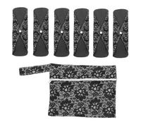 SEWOART 6piezas Almohadillas Menstruales Reutilizables De Estampado Paquete De Sanitario Para Mujeres Bolsita De Transporte Absorbentes y Transpirables