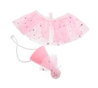 SEWOART Accesorios para Mascotas con Gorro de Fieltro Bufanda de Encaje y Falda de Tul con Pedrería para Gato y Perro Pequeño para Cumpleaños y Sesiones de