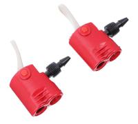 SEWOART Adaptador para inflar neumáticos de Bicicleta, Conjunto de 3 Piezas en plástico Rojo, reemplazo Directo Compatible con válvulas francesas y Americanas, Ideal para Ciclismo de
