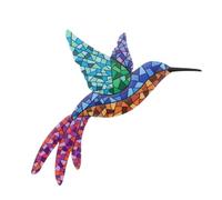SEWOART Adorno de Pared en Hierro Forma de Colibrí, Elemento Colgante Delicado para Hogar y Exterior, Adorno de Pared
