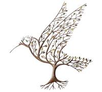 SEWOART Adorno Hogar Colibrí de Metal Decoración de Pared para Exteriores E Interiores Diseño Elegante Tamaño 32X28 CM Efecto Decorativo