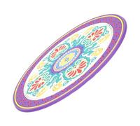 SEWOART Alfombrilla Grande para Cuenco Sonoro de Meditación Estampado Floral, Cojín Redondeado de Pvc para Cuencos de Cristal Budistas, Tapete Protector para Terapia de Sonido