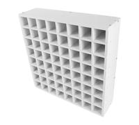 SEWOART Almacenamiento vertical para pinturas, organizador de pintura con 64 cuadrículas, soporte vertical de madera para botellas de pintura de 2 oz, para aula de arte y taller de