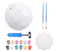 SEWOART Balón de Fútbol Número 3 sin Estampado para Pintar, Kit de Manualidades DIY 7 Piezas, Pelota para Manualidades Superficie Lisa, Balón para Exteriores y Decoración Color Aleatorio