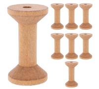 SEWOART Bobinas de Madera Naturales Vacías para Hilo de Bordar y Cinta, 8 Piezas, 70x40 Mm, Carrete de Costura Multiuso para Accesorios Máquina Coser y Manualidades