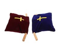SEWOART Bolsa para Ofrendas Religiosas de Terciopelo 10 Pulgadas con Asas de Madera Juego de 2 Unidades Rojo y Azul para Ceremonias de Iglesia Comunión y Colectas