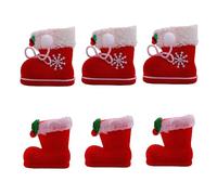SEWOART Botas Porta Dulces De Papá Noel 6 Unidades Decoración De Navidad Resistente y Duradera