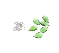 SEWOART Cadena Decorativa para Ventilador con Colgante Floral de Cristal Verde Extensor para Lámparas de Techo Accesorio Resistente y Elegante para Interruptor de Luz