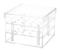 SEWOART Caja Cuadrada de Acrílico Transparente con 16 Compartimentos para Flores Preservadas Estuche para Arreglos Eternos Adecuado para San Valentín y Bodas