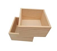 SEWOART Caja De Almacenamiento De Madera Natural Para Hogar y Oficina, Tamaño Pequeño 10x10x6 Cm, Sin Tapa, Lote De 2 Piezas, Práctica y Decorativa Para Joyas y Artículos Varios, Uso Diario