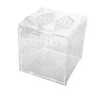 SEWOART Caja De Cría De Peces para Acuario 10 X 10 X 10 Cm Tanque De Aislamiento De Acrílico Incubadora De Peces Caja De Plántulas De Peces Orificio Redondo De 2 Mm Instalación En Taza