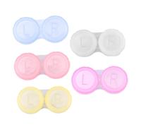 SEWOART Caja para Lentes De Contacto Doble Marco 10 Piezas Plástico Resistente Azul Translúcido para Almacenamiento Hermético Viaje y Uso Diario Estudiantes Oficinistas