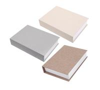 SEWOART Cajas Decorativas de Libros Falsos de Lino Sintético 3 Piezas 22x15x4,5 Cm Surtido Colores Neutros para Decoración de Sala, Mesa y Estantería Estilo Nórdico y Retro