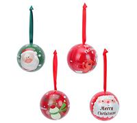 SEWOART Cajas Para Guardar Dulces Navideños 4 Unidades Diseño Bola Cuerda Para Colgar Decoración Navideña Fiesta Árbol Regalos Familiares y Amigos