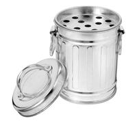 SEWOART Cenicero Estilo Vintage con Tapa de Hierro Galvanizado Original Cubo Multiusos Decorativo Diseño Retro Compacto y Funcional para Escritorio y Hogar