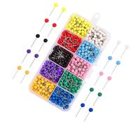 SEWOART Chinchetas Decorativas de Plástico Redondas 4 MM Juego de 1000 Unidades Caja Compartimentos para Tableros de Corcho Oficina y Fijación de Fotos Pared