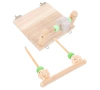 SEWOART Columpio de Madera para y Periquitos Juguete para Jaulas de Pájaros Plataforma de Descanso Resistente y Decorativa para Aves Fácil Instalación y