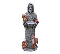 SEWOART Comedero para Pájaros De Jardín Resina Alimentador y Bebedero para Aves Decoración Exterior De Estatua De San Francisco