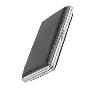 SEWOART Estuche Portátil Negro de Aleación de Aluminio para Cigarrillos Diseño de Hebilla, Resistente y Práctico para Buscan Comodidad y Estilo