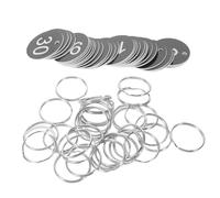 SEWOART Etiquetas Numeradas para Llaves 1-30, 30 Unidades Plástico Resistente Negro 3,4 Cm con Anillos Metálicos Redondos, Impermeables, Identificadores para Casilleros, Oficinas,