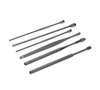 SEWOART Juego de 2 Recogedores de Cerumen de Acero Inoxidable Cabezal de Silicona Espiral, Kit de 6 Piezas Estuche de Almacenamiento Negro, para Cuidado Diario del Oído en Familia