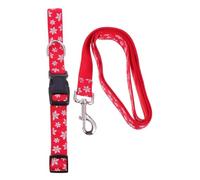 SEWOART Juego De Collar y Correa Navideño Ajustable para Perros Diseño De De Nieve