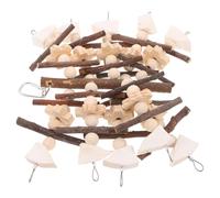 SEWOART Juguete Masticable Colgante Grande para Loros de Madera Natural de Manzano, Palitos para Masticar Pájaros, Accesorios para Jaulas Que Estimulan el Ejercicio y Alivian el Estrés