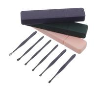 SEWOART Kit de Limpieza de Oídos 3 Piezas con Palillos de Acero al Carbono Reutilizables Colores Rosa Azul y Verde Oscuro Herramienta Portátil para Eliminar Cerumen en Casa y Salón de