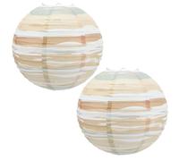 SEWOART Linternas de Papel Plegables para Decoración de Fiesta 2 Piezas Color Tierra Linternas Colgantes para Cumpleaños Infantiles Decoraciones de Aire Caliente y Papel para Eventos