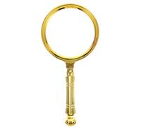 SEWOART Lupa de Mano Dorada Mango de 90 MM Lupa de Vidrio de Aumento Reutilizable para Lectura y Revisión de Joyas Herramienta Portátil para Artesanía y Aprendizaje