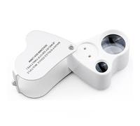 SEWOART Lupa Portátil para Joyería con Diseño de Alas, 30x y 60x Aumento, 2 Luces Led, Bolsa de Cuero y Cuerda, Lupa de Mano para Artesanía y Coleccionismo, Color Aleatorio